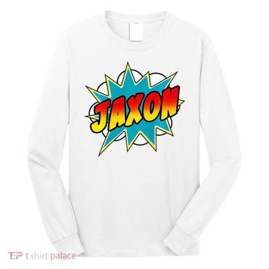 Jaxon Comic Book Superhero Name Long Sleeve Shirt
