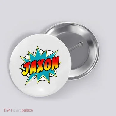 Jaxon Comic Book Superhero Name Button