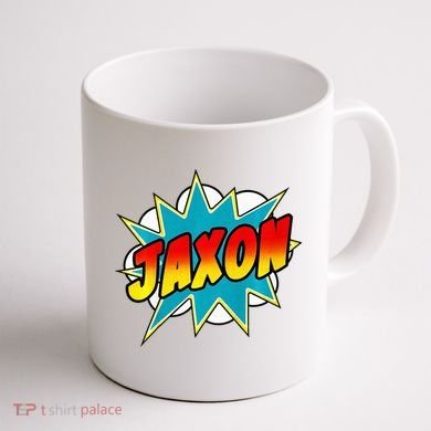 Jaxon Comic Book Superhero Name Coffee Mug back
