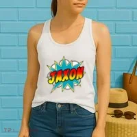 Jaxon Comic Book Superhero Name Women's Tank Top thumb 2