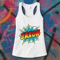 Jaxon Comic Book Superhero Name Women's Tank Top thumb 3