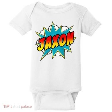 Jaxon Comic Book Superhero Name Baby Bodysuit