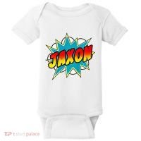 Jaxon Comic Book Superhero Name Baby Bodysuit thumb 0