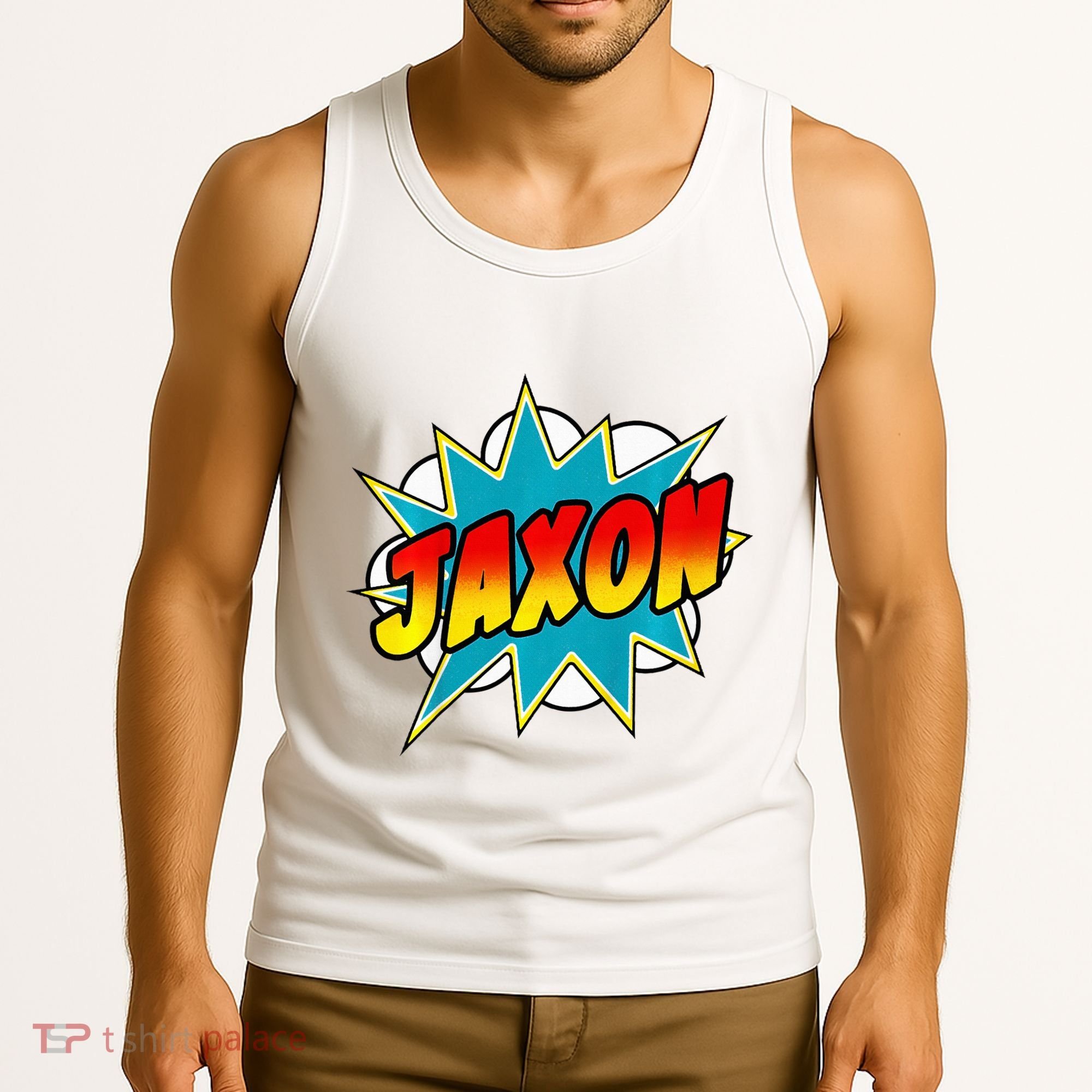 Jaxon Comic Book Superhero Name Tank Top