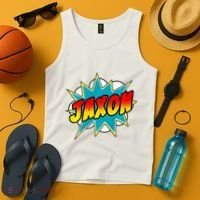 Jaxon Comic Book Superhero Name Tank Top thumb 4