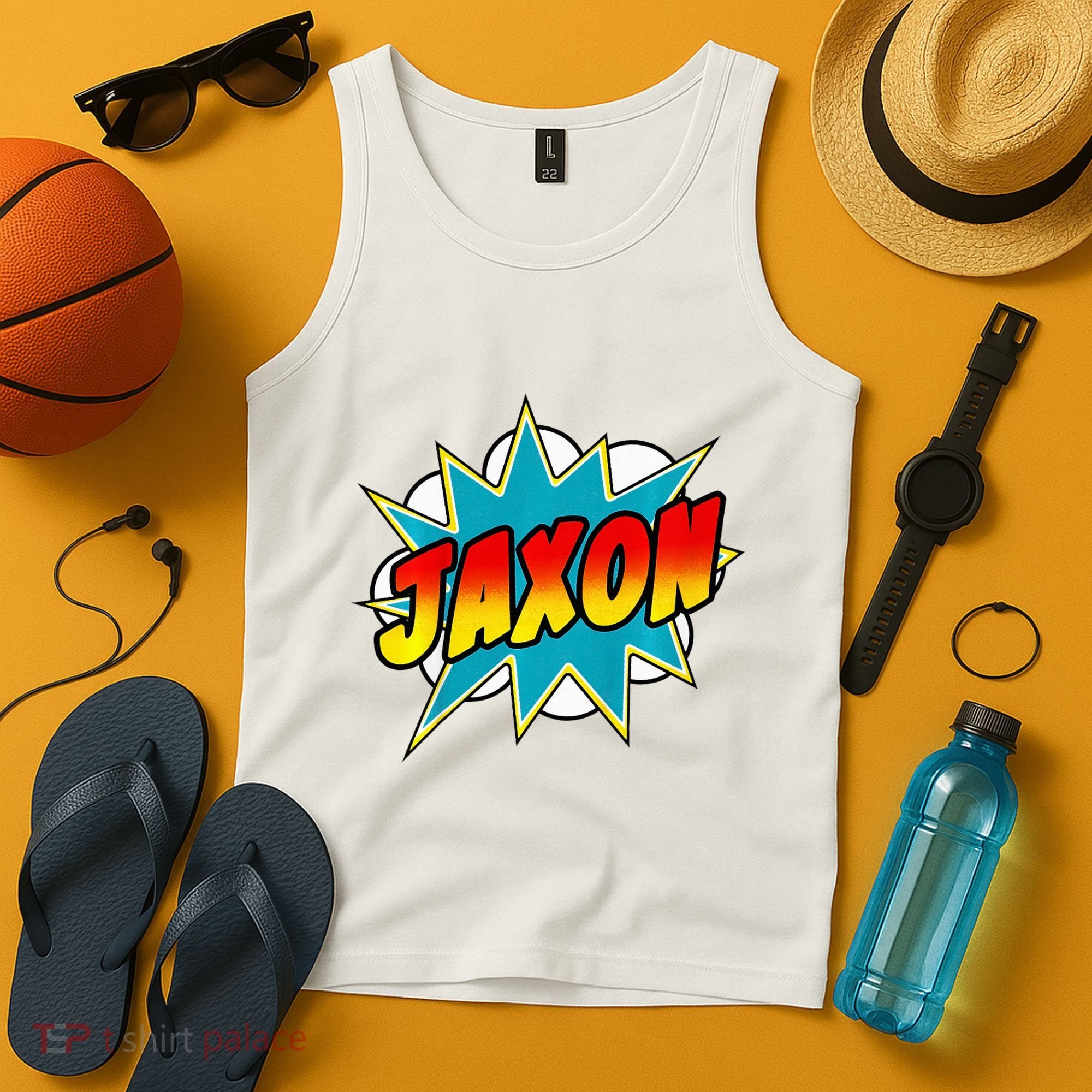 Jaxon Comic Book Superhero Name Tank Top