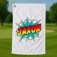 Jaxon Comic Book Superhero Name Golf Towel thumb 1
