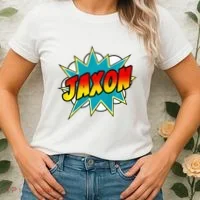 Jaxon Comic Book Superhero Name Women's T-Shirt thumb 2