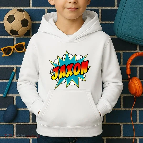 Jaxon Comic Book Superhero Name Kids Hoodie