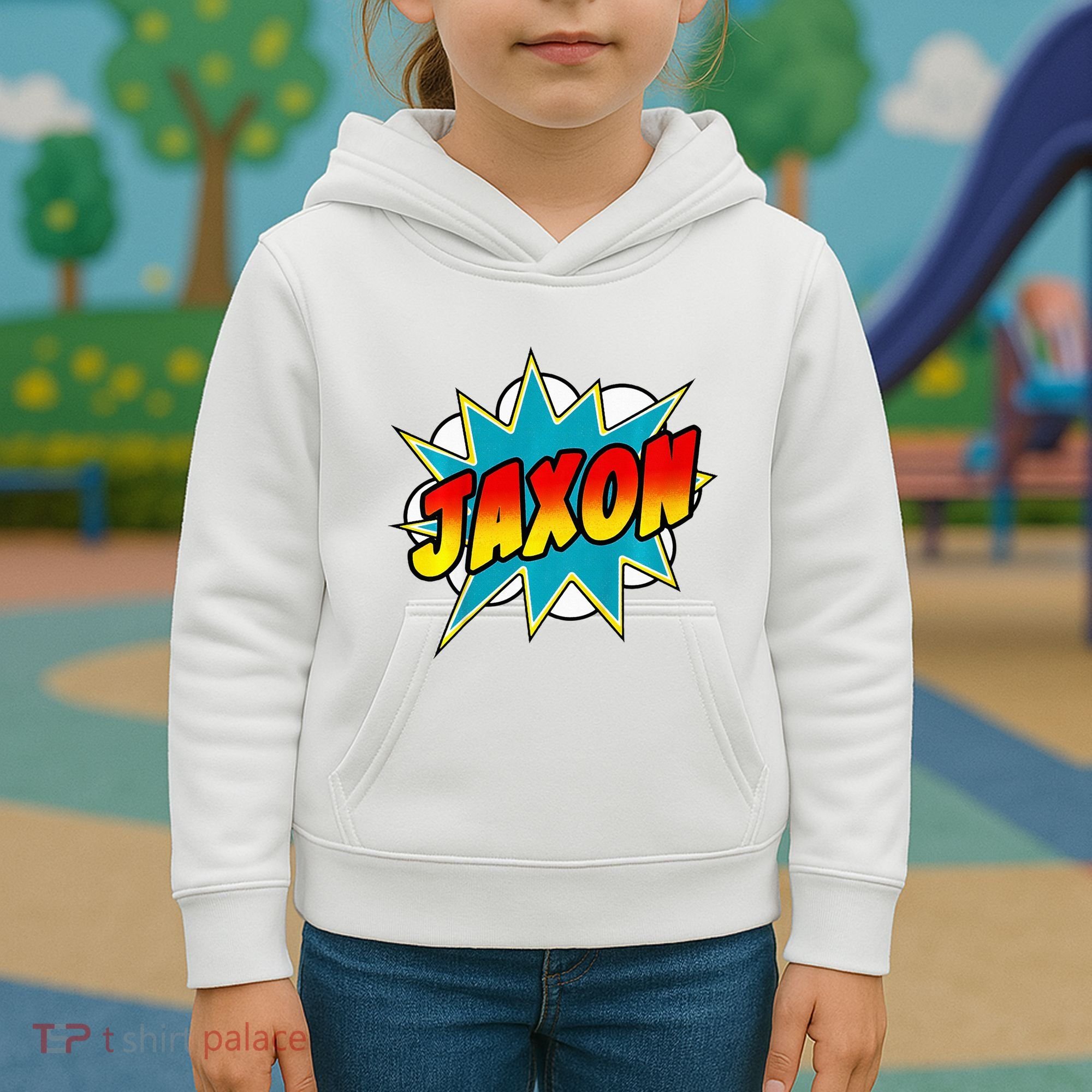 Jaxon Comic Book Superhero Name Kids Hoodie