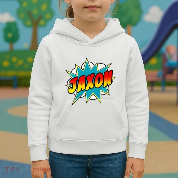 Jaxon Comic Book Superhero Name Kids Hoodie