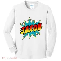 Jaxon Comic Book Superhero Name Kids Long Sleeve Shirt thumb 0