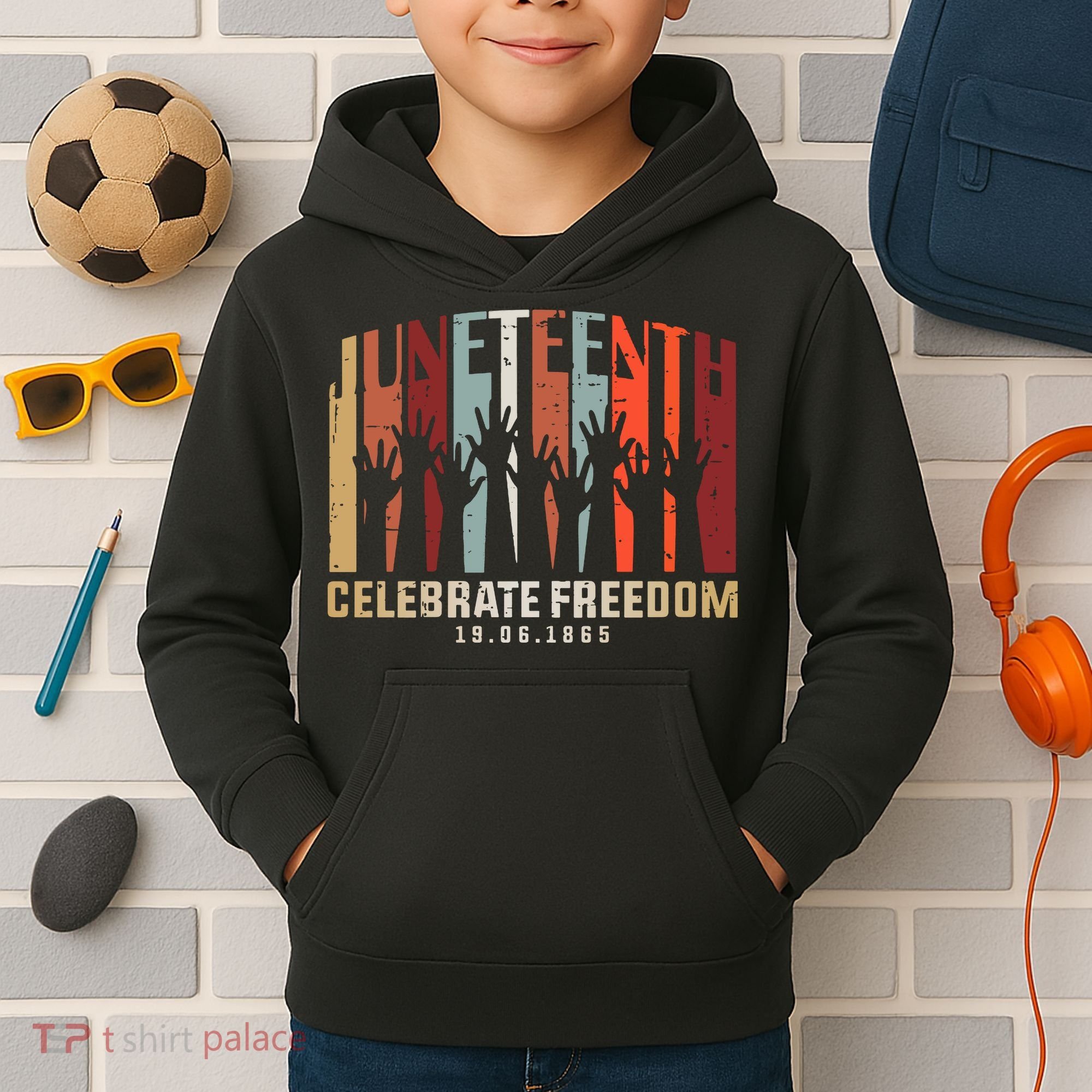 Juneteenth Celebrating Black Freedom, Black History Kids Hoodie