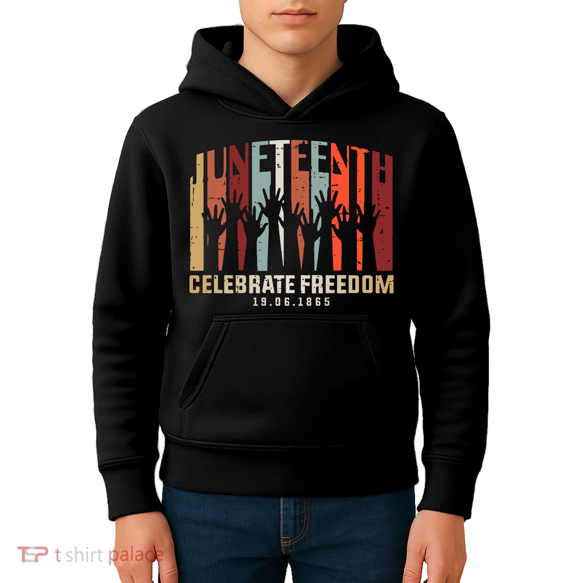 Juneteenth Celebrating Black Freedom, Black History Kids Hoodie