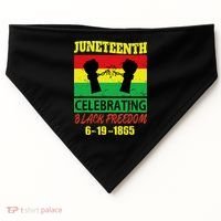 Juneteenth Celebrating Black Freedom 1865 Flag USA-Made Doggie Bandana thumb 0
