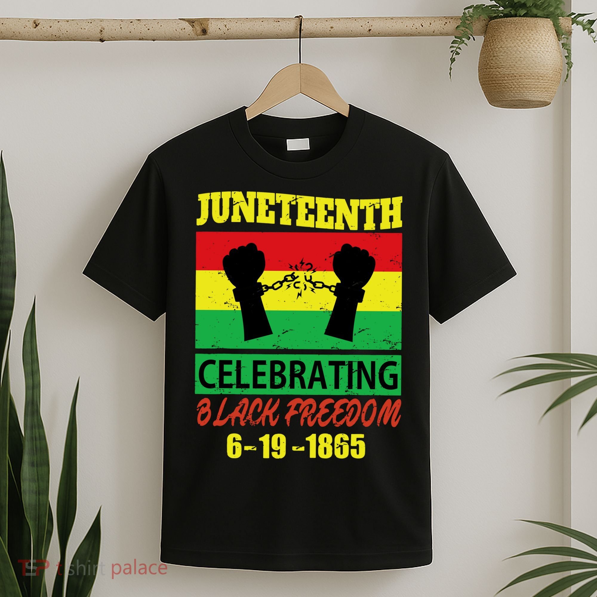 Juneteenth Celebrating Black Freedom 1865 Flag T-Shirt