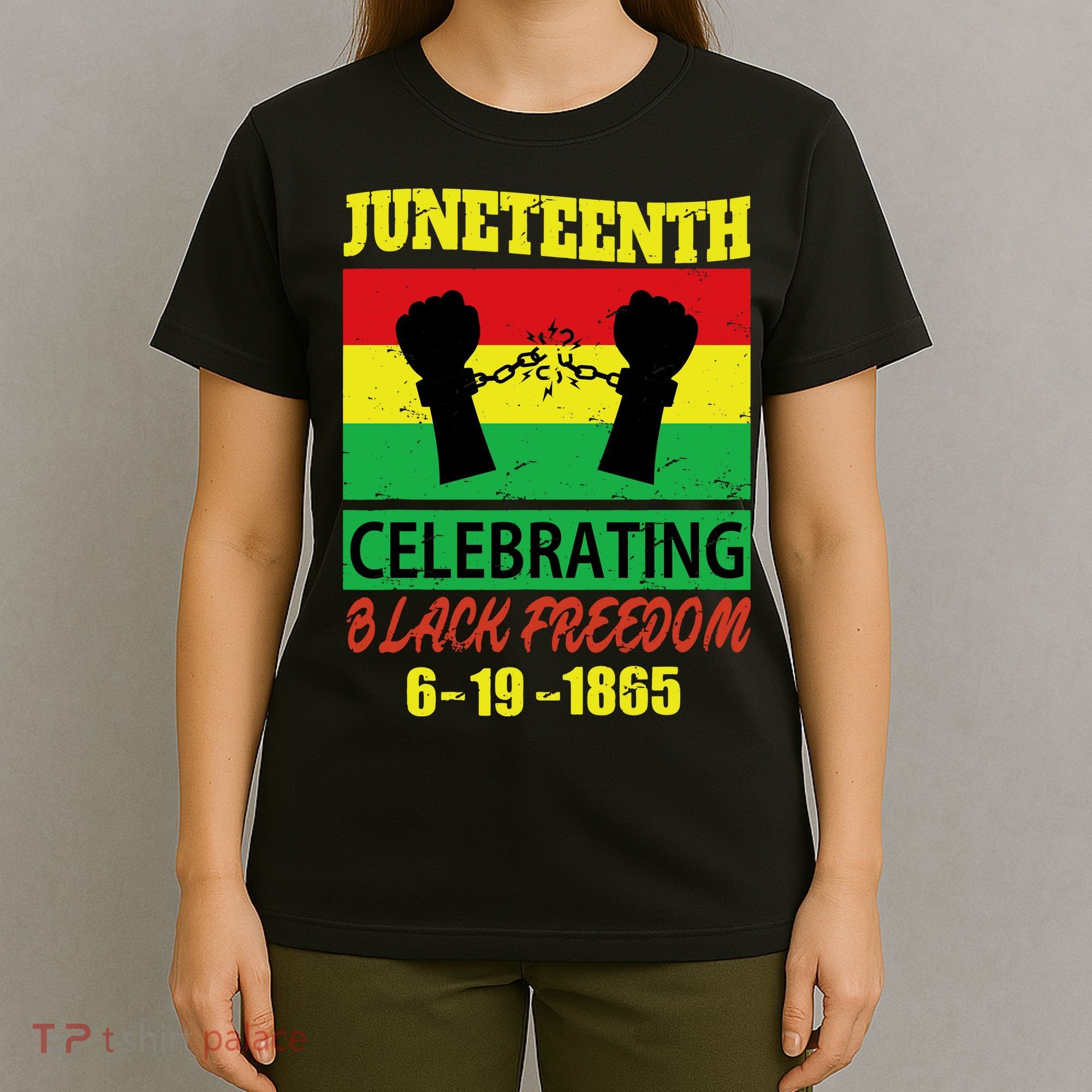 Juneteenth Celebrating Black Freedom 1865 Flag T-Shirt