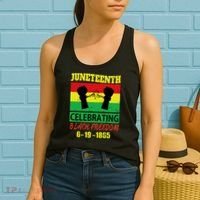 Juneteenth Celebrating Black Freedom 1865 Flag Women's Tank Top thumb 2