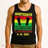 Juneteenth Celebrating Black Freedom 1865 Flag Tank Top thumb 3