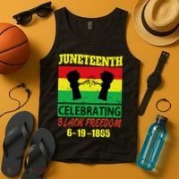 Juneteenth Celebrating Black Freedom 1865 Flag Tank Top thumb 4