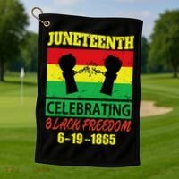 Juneteenth Celebrating Black Freedom 1865 Flag Golf Towel thumb 1