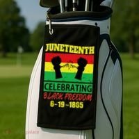 Juneteenth Celebrating Black Freedom 1865 Flag Golf Towel thumb 2