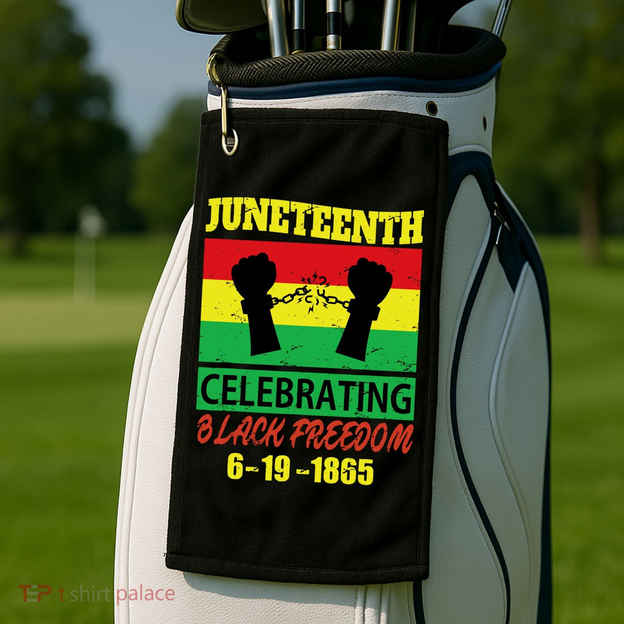 Juneteenth Celebrating Black Freedom 1865 Flag Golf Towel