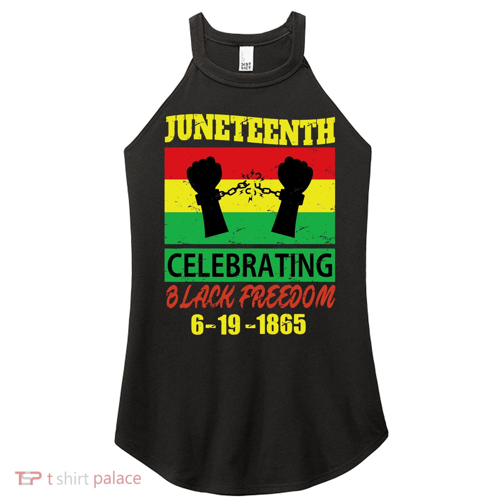 Juneteenth Celebrating Black Freedom 1865 Flag Women's Perfect Tri Rocker Tank