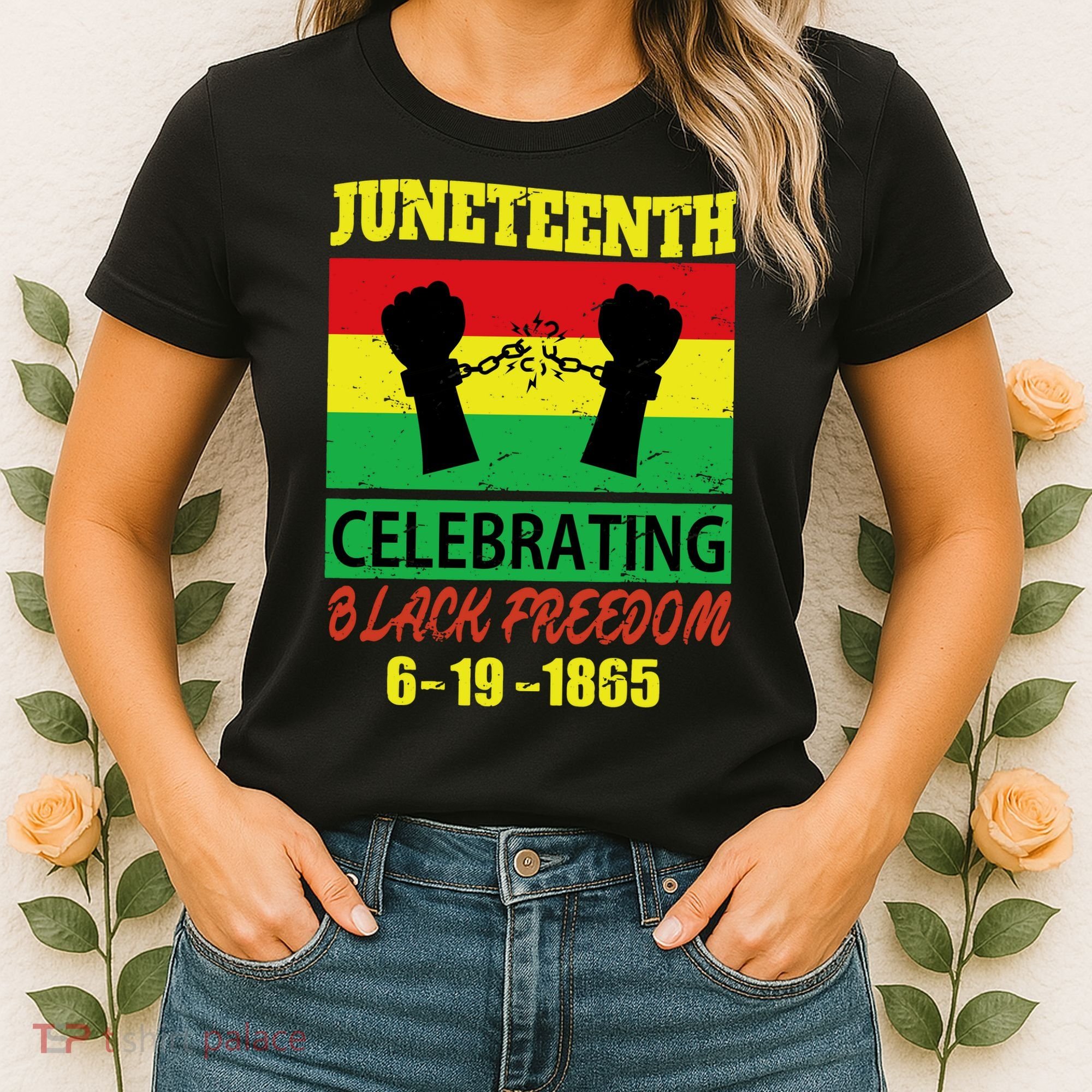 Juneteenth Celebrating Black Freedom 1865 Flag Women's T-Shirt