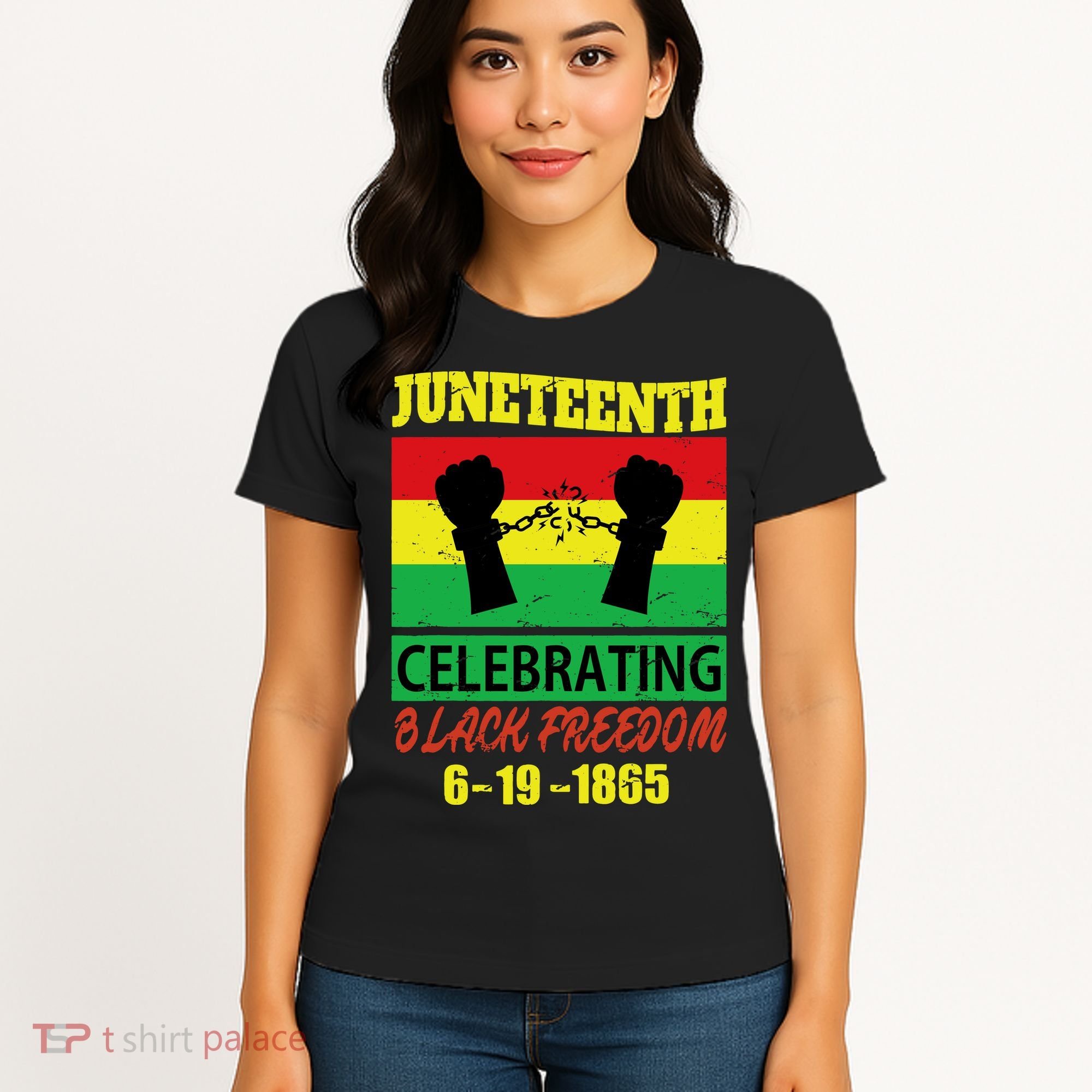Juneteenth Celebrating Black Freedom 1865 Flag Women's T-Shirt