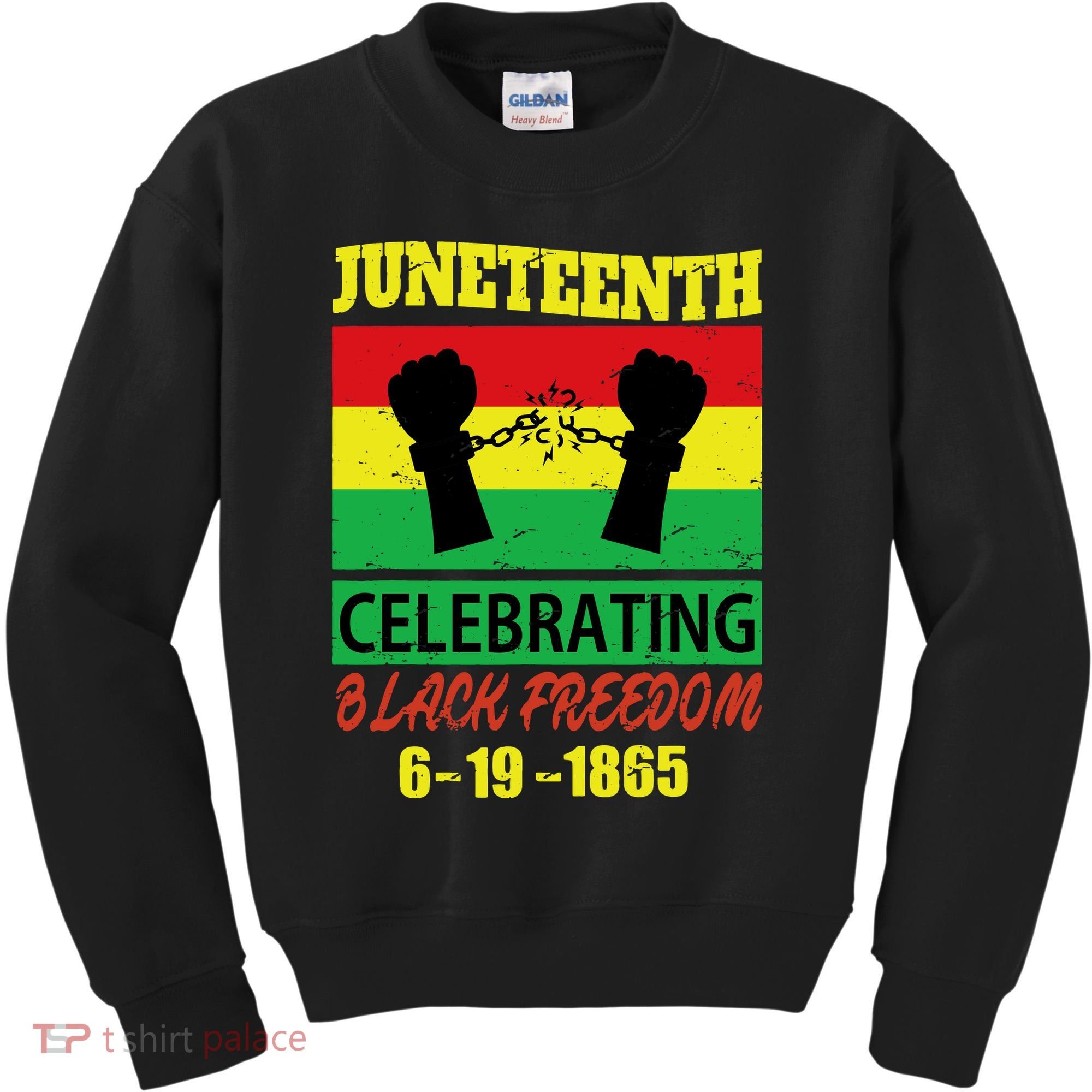 Juneteenth Celebrating Black Freedom 1865 Flag Kids Sweatshirt