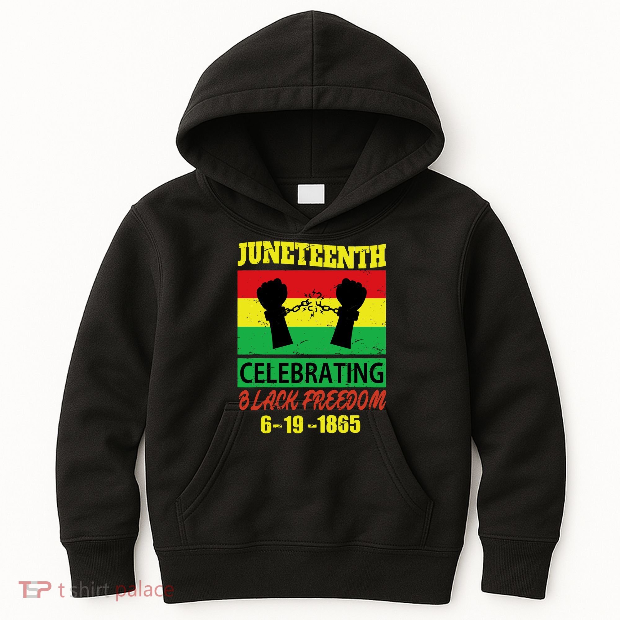 Juneteenth Celebrating Black Freedom 1865 Flag Kids Hoodie