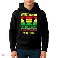 Juneteenth Celebrating Black Freedom 1865 Flag Kids Hoodie thumb 4
