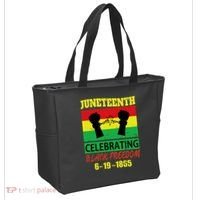 Juneteenth Celebrating Black Freedom 1865 Flag Tote Bag thumb 2