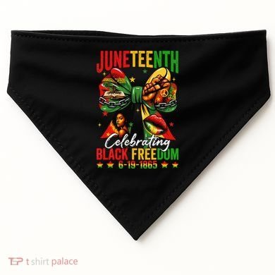 Juneteenth Celebrating Black Freedom 1865 African American USA-Made Doggie Bandana