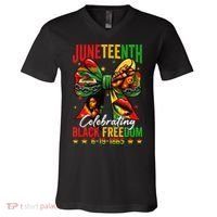 Juneteenth Celebrating Black Freedom 1865 African American V-Neck T-Shirt thumb 0