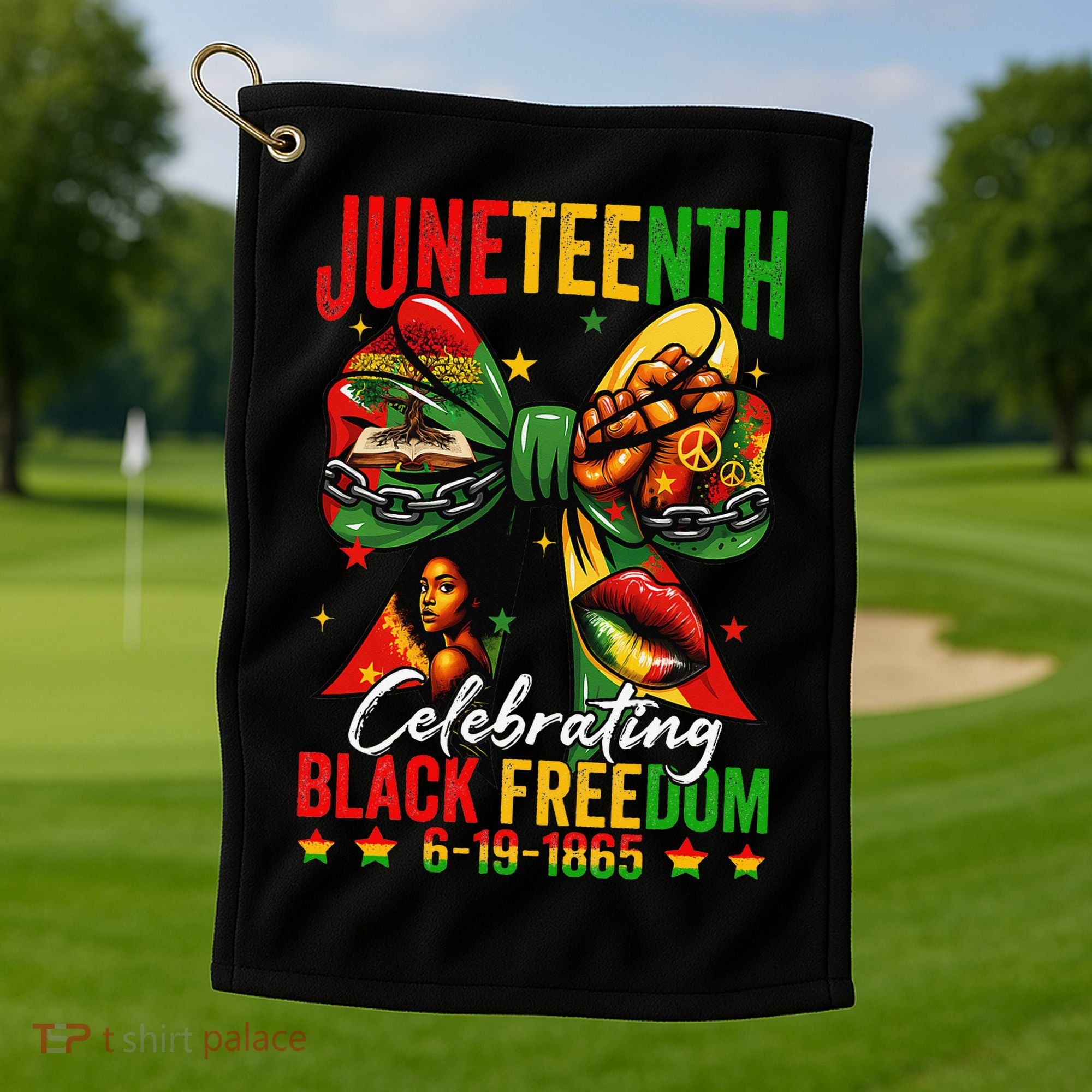 Juneteenth Celebrating Black Freedom 1865 African American Golf Towel