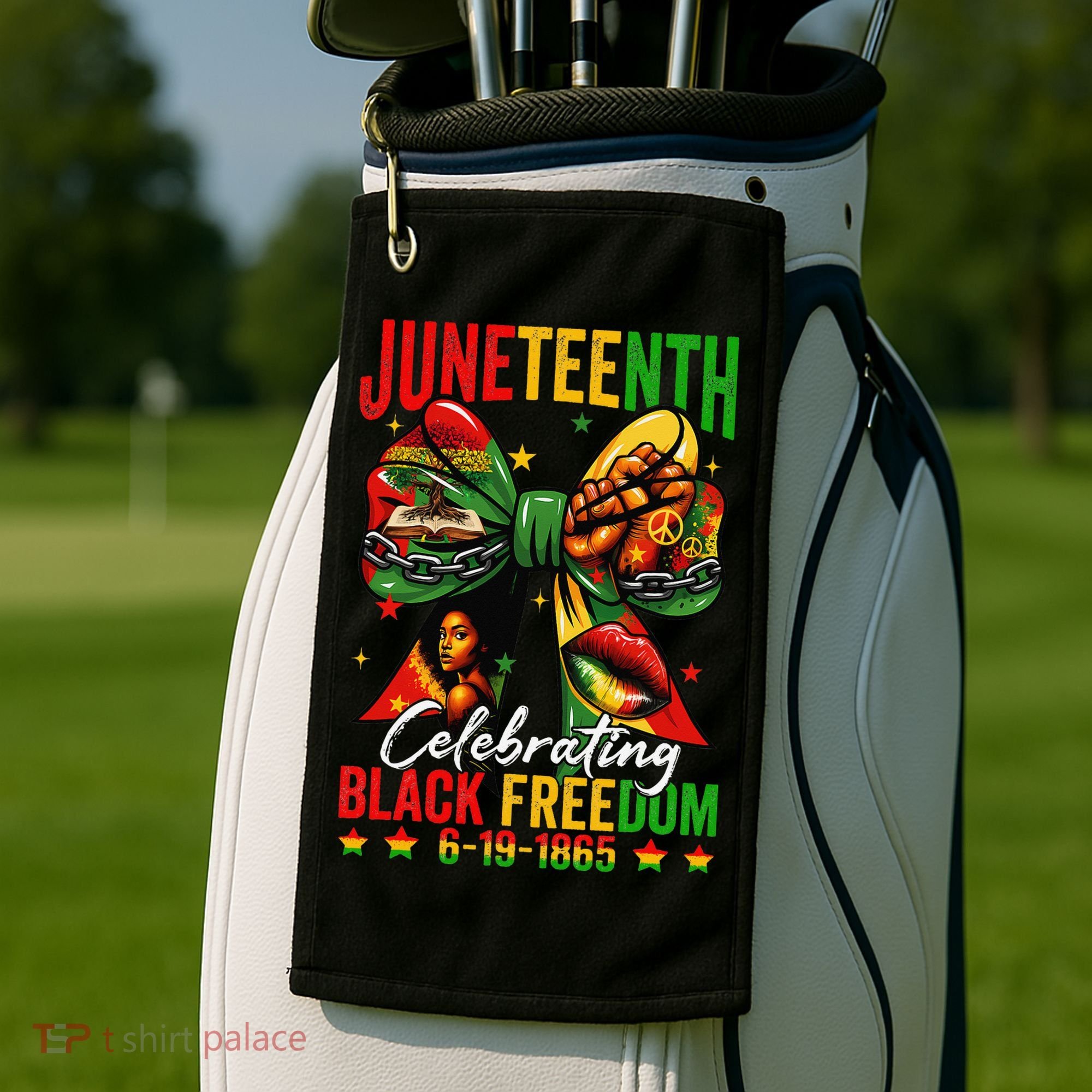 Juneteenth Celebrating Black Freedom 1865 African American Golf Towel