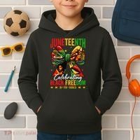 Juneteenth Celebrating Black Freedom 1865 African American Kids Hoodie thumb 2