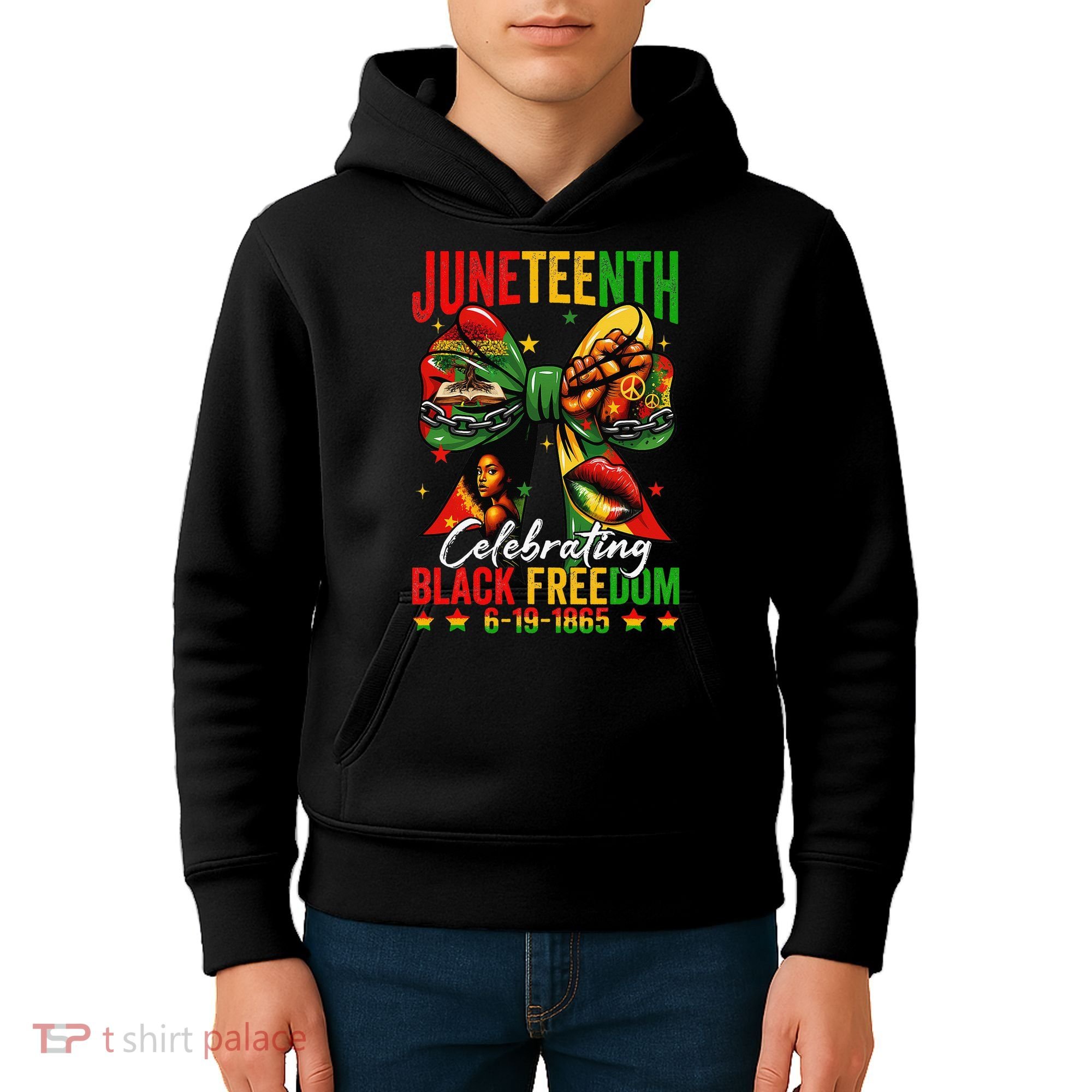 Juneteenth Celebrating Black Freedom 1865 African American Kids Hoodie