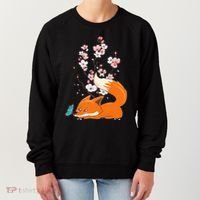 Japanese Cherry Blossom Flower Sakura Kawaii Fox Women's Sweatshirt thumb 0