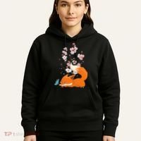 Japanese Cherry Blossom Flower Sakura Kawaii Fox Hoodie thumb 5