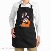 Japanese Cherry Blossom Flower Sakura Kawaii Fox Apron thumb 2