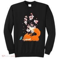 Japanese Cherry Blossom Flower Sakura Kawaii Fox Sweatshirt thumb 0