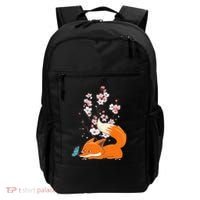 Japanese Cherry Blossom Flower Sakura Kawaii Fox Backpack thumb 0