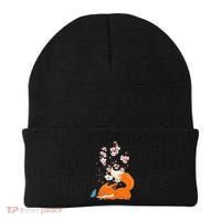Japanese Cherry Blossom Flower Sakura Kawaii Fox Beanie thumb 0