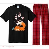Japanese Cherry Blossom Flower Sakura Kawaii Fox Pajama Set thumb 0