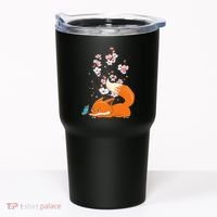 Japanese Cherry Blossom Flower Sakura Kawaii Fox Tumbler thumb 0