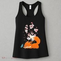 Japanese Cherry Blossom Flower Sakura Kawaii Fox Women's Tank Top thumb 3