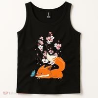 Japanese Cherry Blossom Flower Sakura Kawaii Fox Tank Top thumb 2